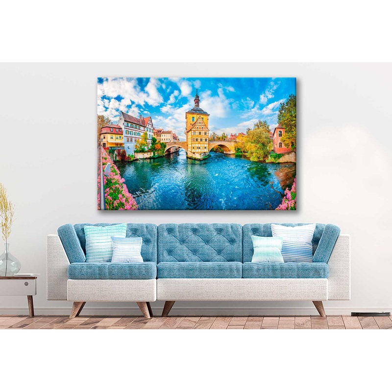 Bella Home Old Town Bamberg Bavaria Germany Print Canvas Ready to hang