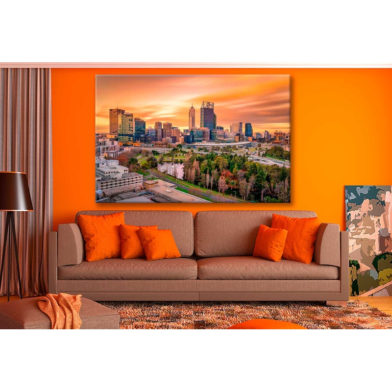 Bella Home Perth's Skyline at Sunset Print Canvas Ready to hang