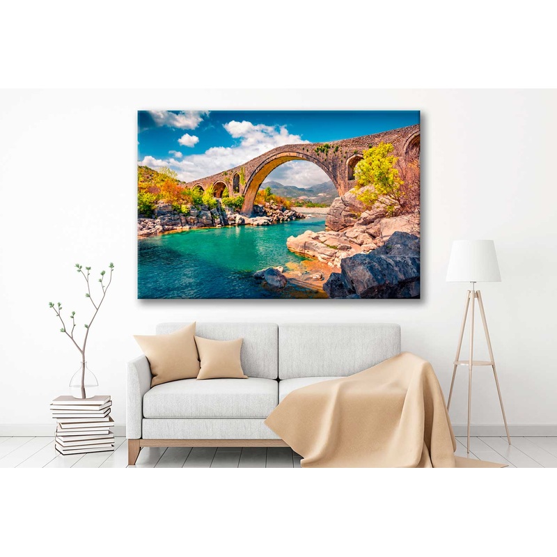 Bella Home River & Blue Sky Landscape Print Canvas Ready to hang