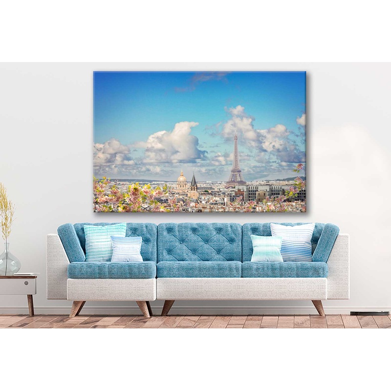 Bella Home Skyline of Paris With Eiffel Tower Print Canvas Ready to hang