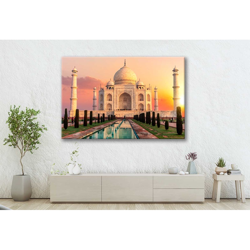 Bella Home Taj Mahal World Heritage at India Print Canvas Ready to hang
