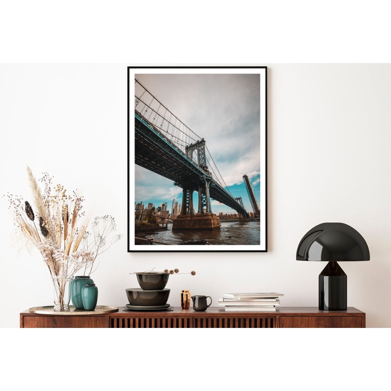 Bridge On Sea & Cloudy Sky View Home Decor Premium Quality Poster Print Choose Your Sizes
