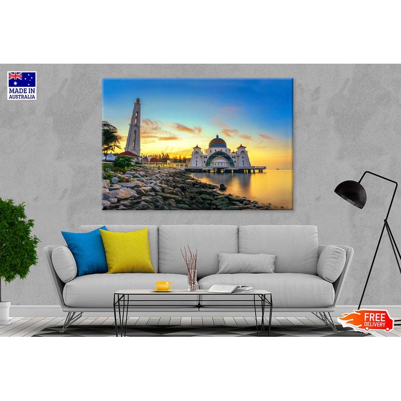 Mosque on Lake Sunset Photograph Malaysia Print 100% Australian Made