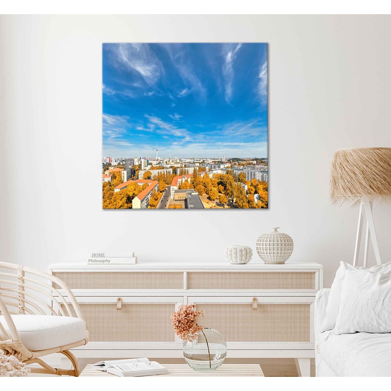 Square Canvas City Skyline on a Bright Day High Quality Print 100% Australian Made