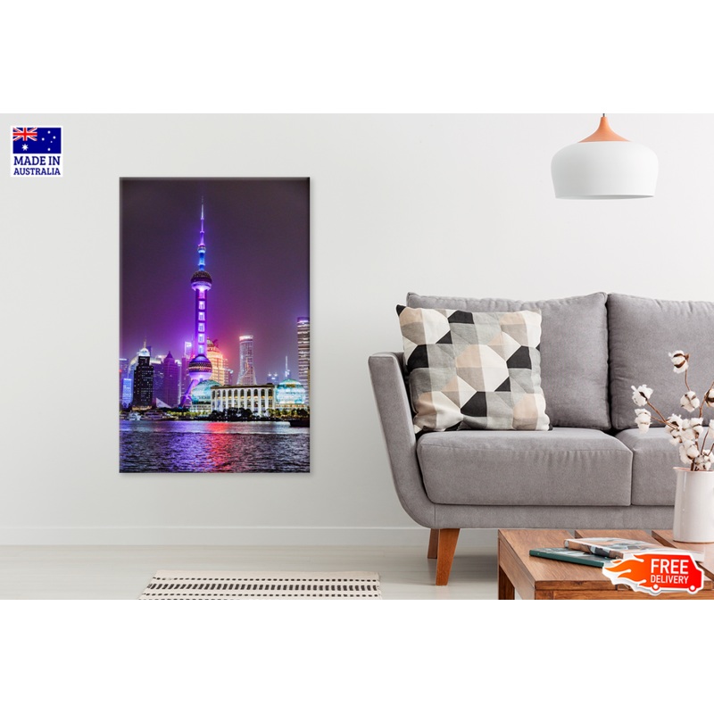 Towers City & River Night View Print 100% Australian Made