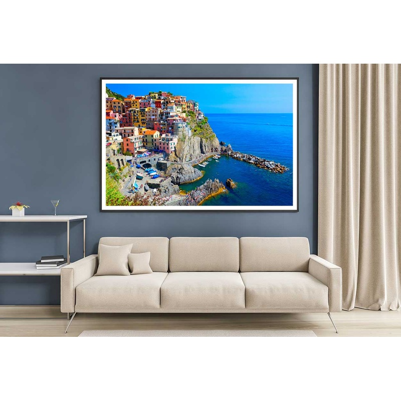 View of Manarola in Cinque Terre Photograph Home Decor Premium Quality Poster Print Choose Your Sizes