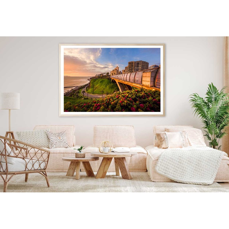 Villena Bridge Sunset Photograph Miraflores Home Decor Premium Quality Poster Print Choose Your Sizes