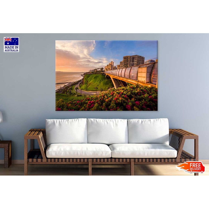 Villena Bridge Sunset View Miraflores Print 100% Australian Made