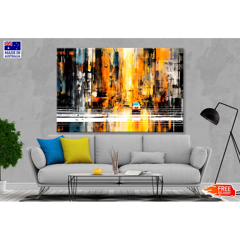 Abstract City Street View Oil Painting Wall Art Limited Edition High Quality Print