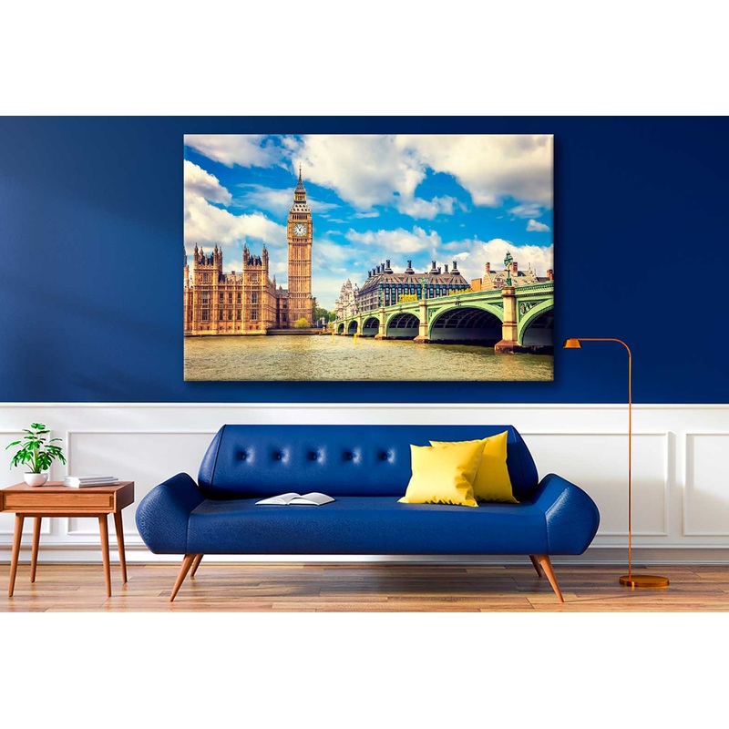 Bella Home Big Ben & Westminster Bridge UK Print Canvas Ready to hang