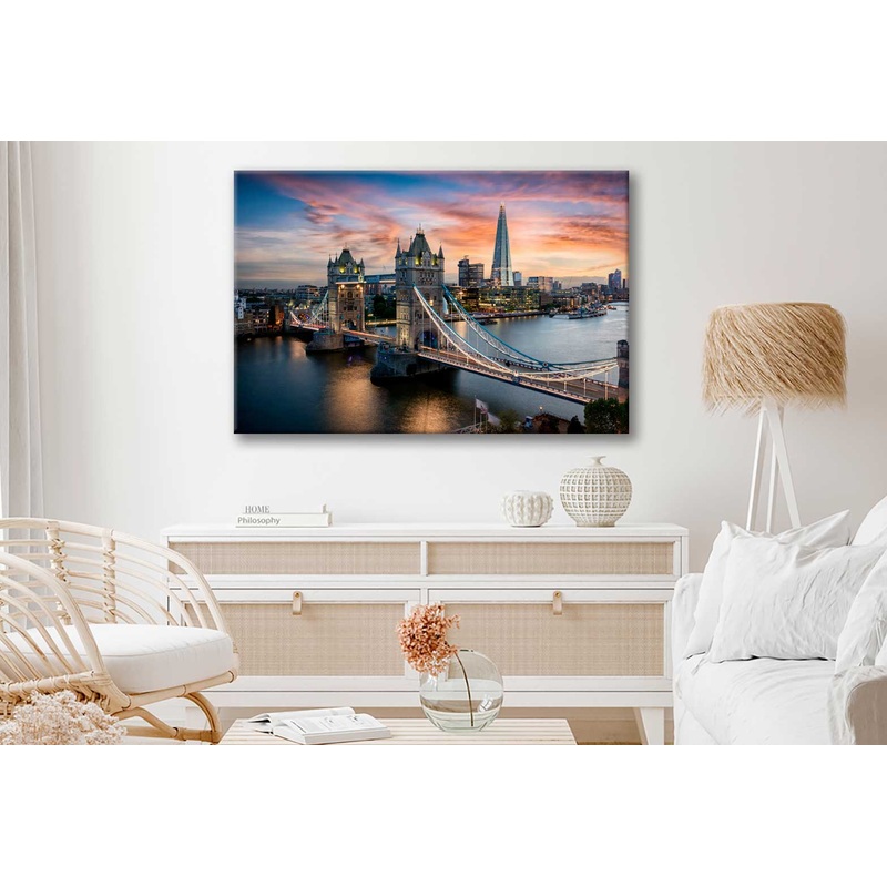 Bella Home Bridge & Skyline of London, UK Print Canvas Ready to hang