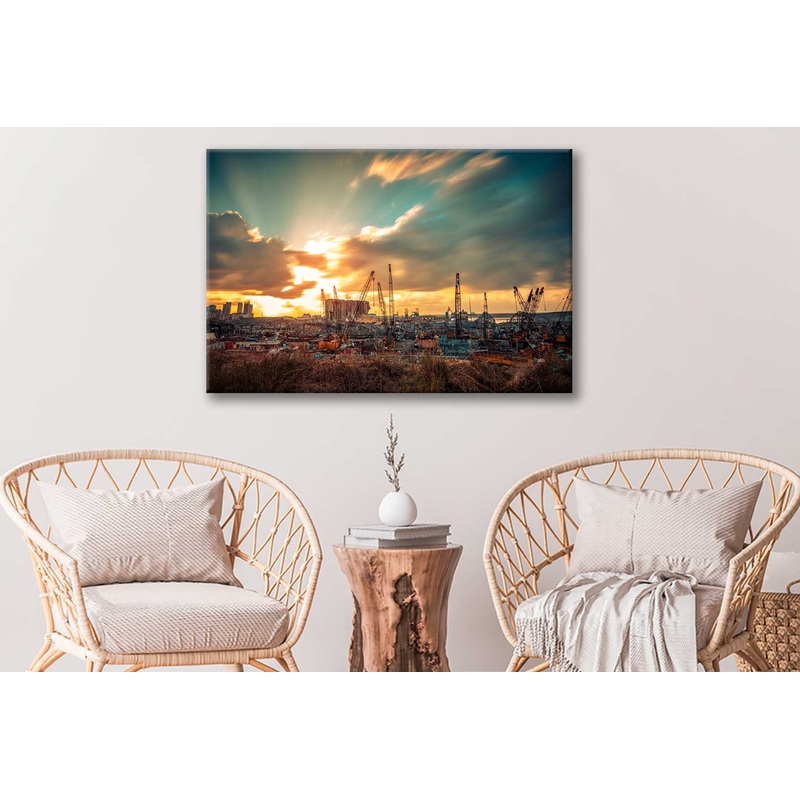 Bella Home Disaster Blast Sunset in Lebanon Print Canvas Ready to hang