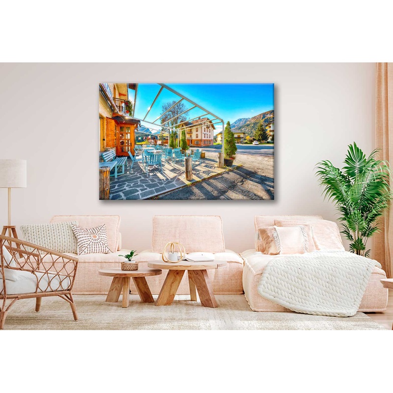 Bella Home Dolomites Sappada Village Autumn Scene Print Canvas Ready to hang