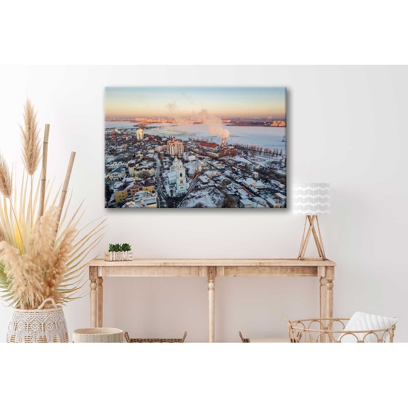 Bella Home Evening Winter View Of Voronezh Print Canvas Ready to hang