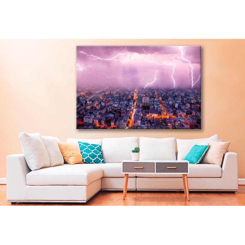 Bella Home Hudson River & New York City View Print Canvas Ready to hang