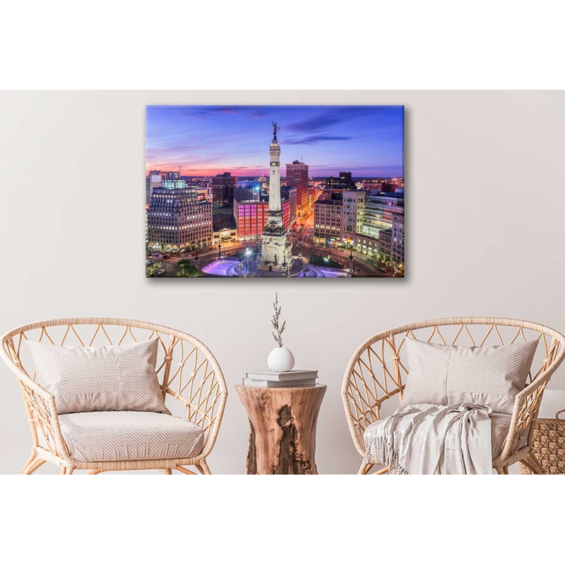 Bella Home Indianapolis Skyline Monument USA Print Canvas Ready to hang