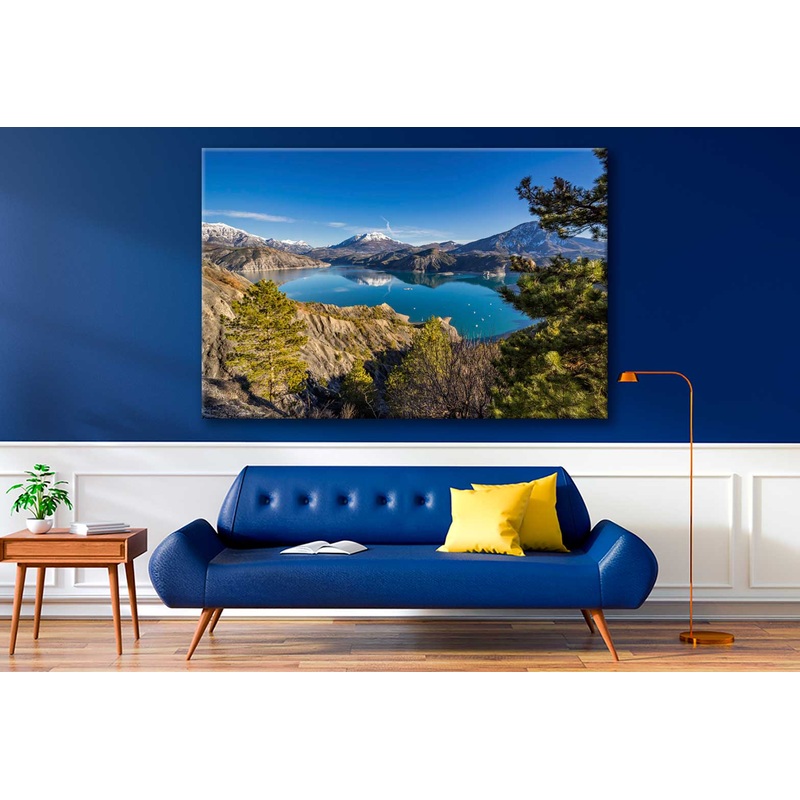 Bella Home Lake & Winter View From Hills Print Canvas Ready to hang
