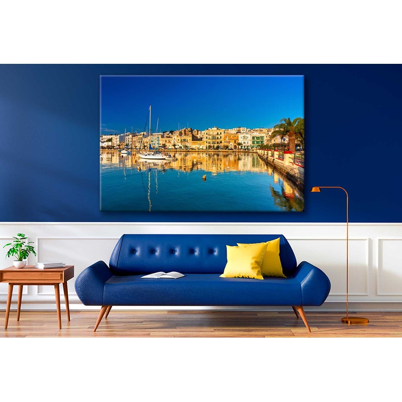 Bella Home Manama City Skyline Sea Sunset Print Canvas Ready to hang