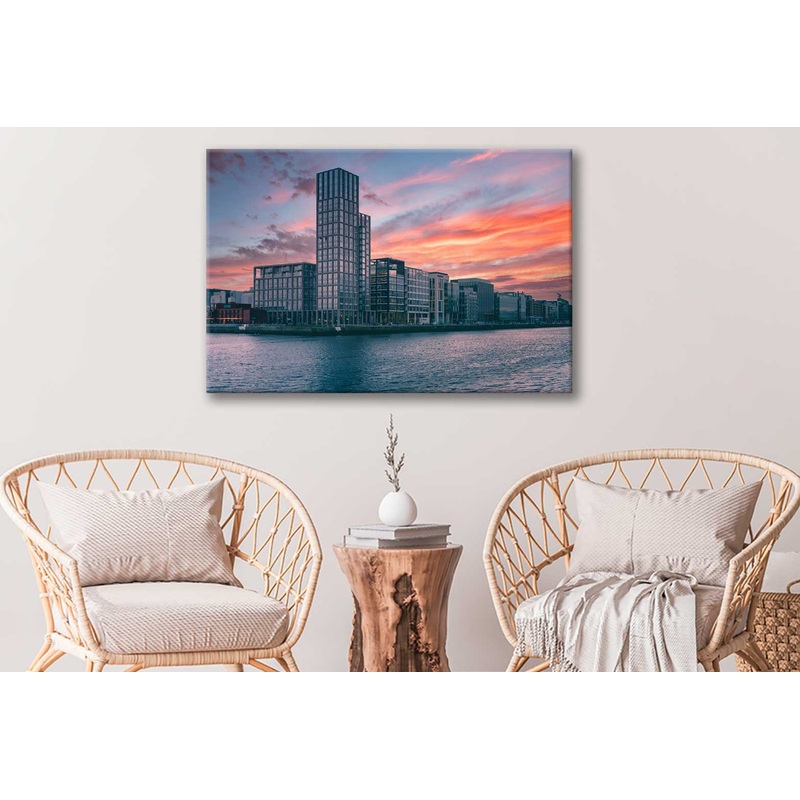 Bella Home Marina of Birgu at Sunset Malta Print Canvas Ready to hang
