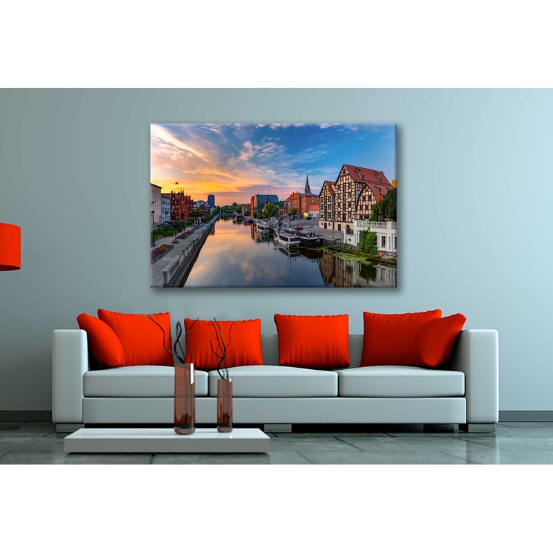 Bella Home Praiano's Church & Plaza With Sunset Print Canvas Ready to hang