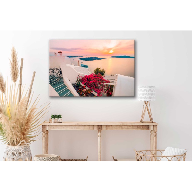 Bella Home Romantic Sunset in Santorini Print Canvas Ready to hang