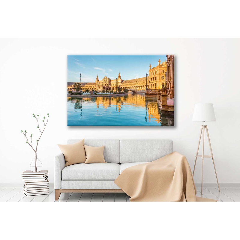 Bella Home Seville, Spain Square Plaza De Espana Print Canvas Ready to hang