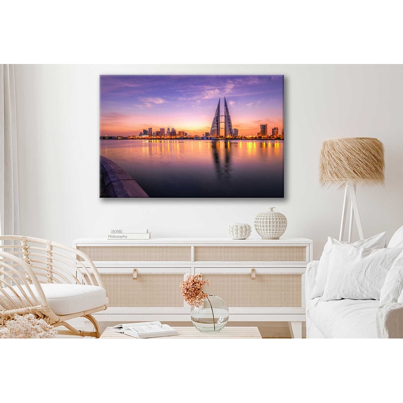 Bella Home Skyscrapers of Dubai B&W View Print Canvas Ready to hang
