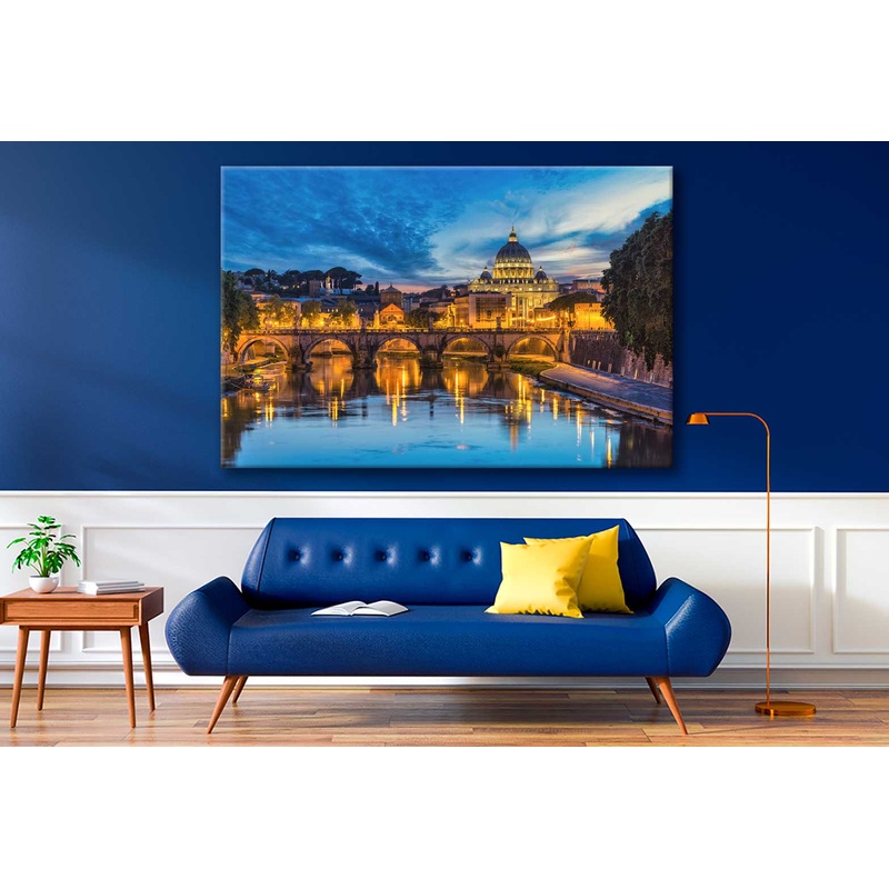Bella Home St. Peter's Basilica & River Rome Print Canvas Ready to hang