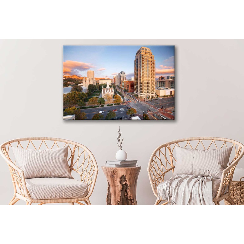 Bella Home Sunrise over City of Sydney CBD Print Canvas Ready to hang