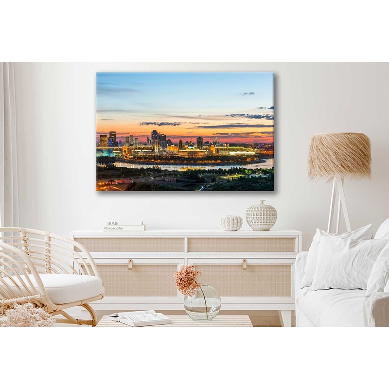 Bella Home Tiber River Watercolor Painting Print Canvas Ready to hang