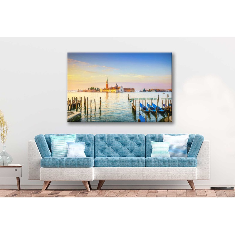 Bella Home Venice Lagoon & Maggiore Church Italy Print Canvas Ready to hang