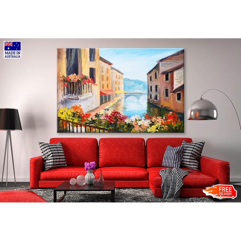 Oil Painting Canal In Venice Italy Limited Edition High Quality Print