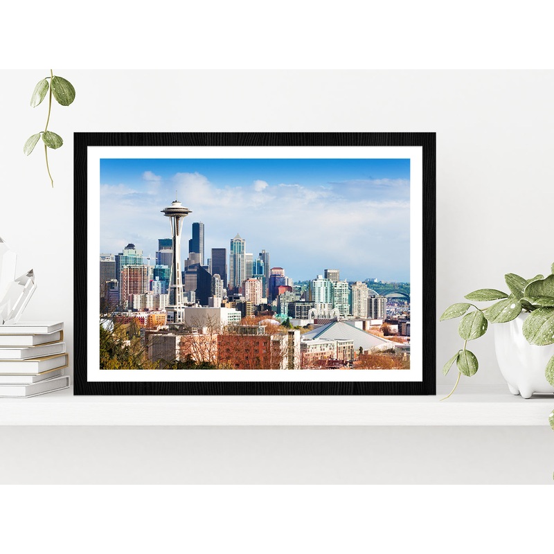 Queen Anne Hill In Washington Glass Framed Wall Art, Ready to Hang Quality Print