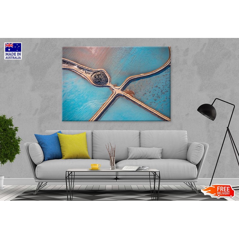 Aerial Of Salt Works Australia Print 100% Australian Made