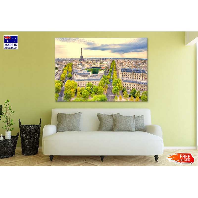 Aerial view of Paris France Print 100% Australian Made
