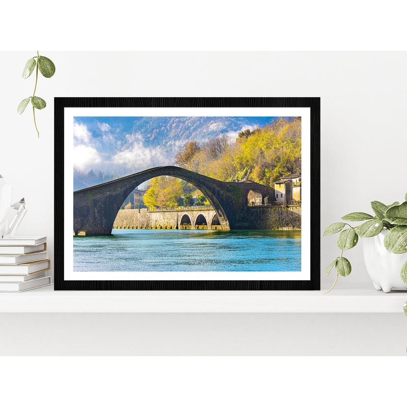 Arches Of The Devil's Bridge  Glass Framed Wall Art, Ready to Hang Quality Print