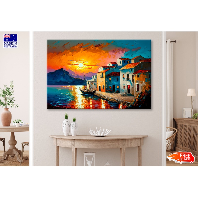 Ocean View In Evening Time Oil Painting Wall Art Limited Edition High Quality Print