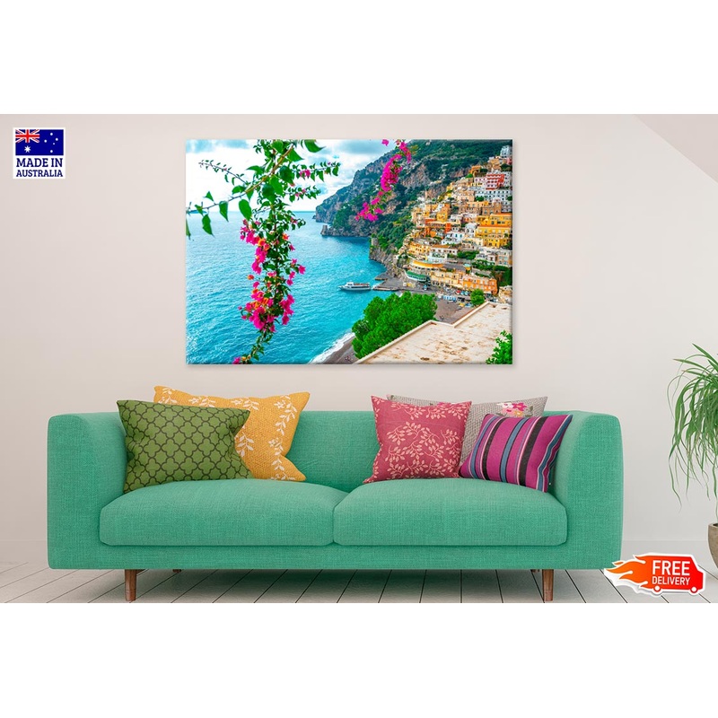 Positano Town At Amalfi Coast Print 100% Australian Made