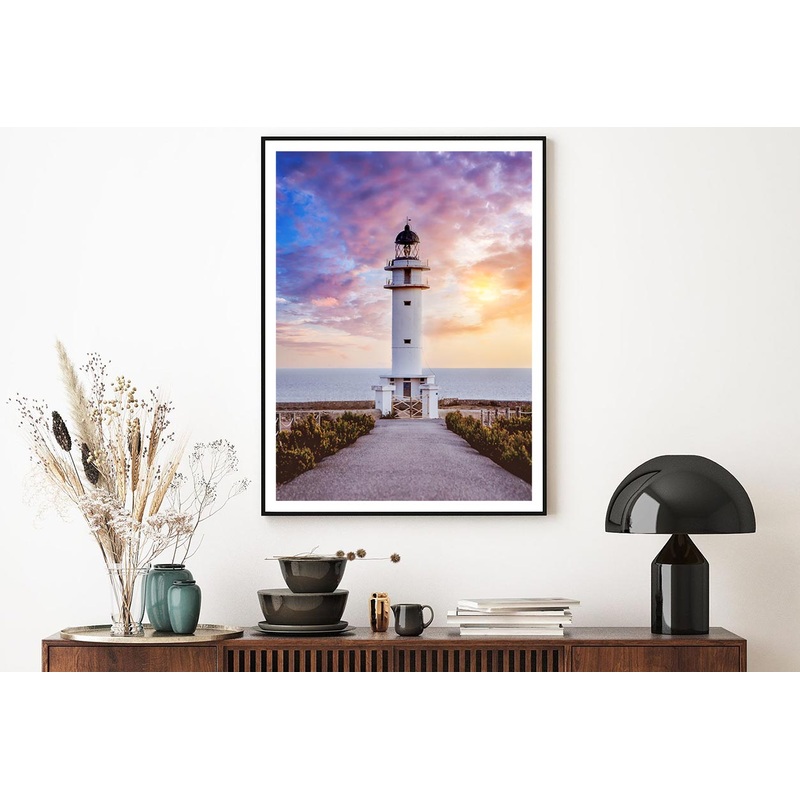 Road Leading To Lighthouse sunset Home Decor Premium Quality Poster Print Choose Your Sizes