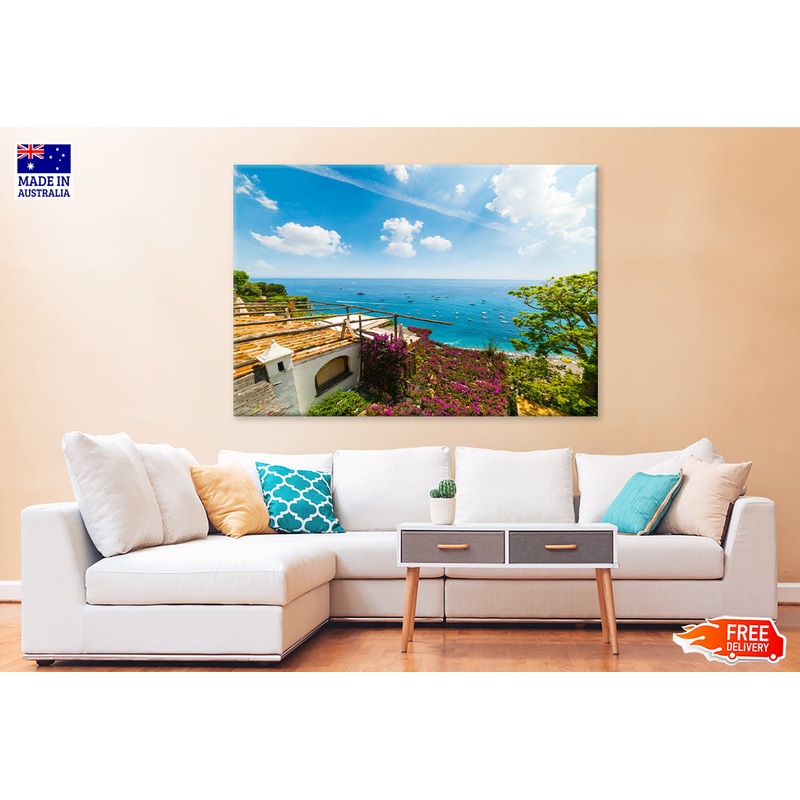 Shore of Positano Amalfi Italy Print 100% Australian Made