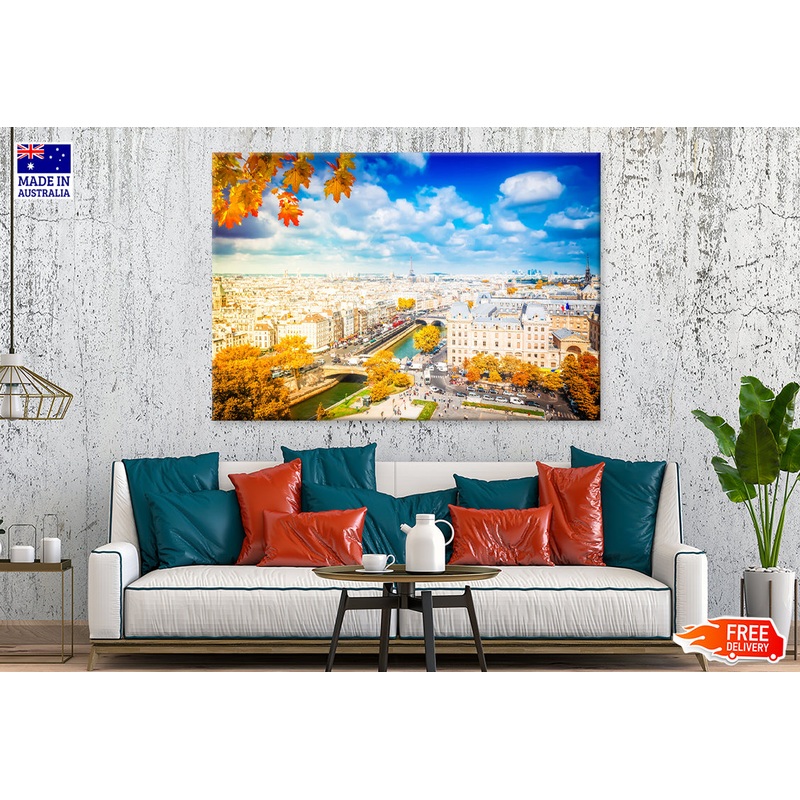 Skyline of Paris city France Print 100% Australian Made