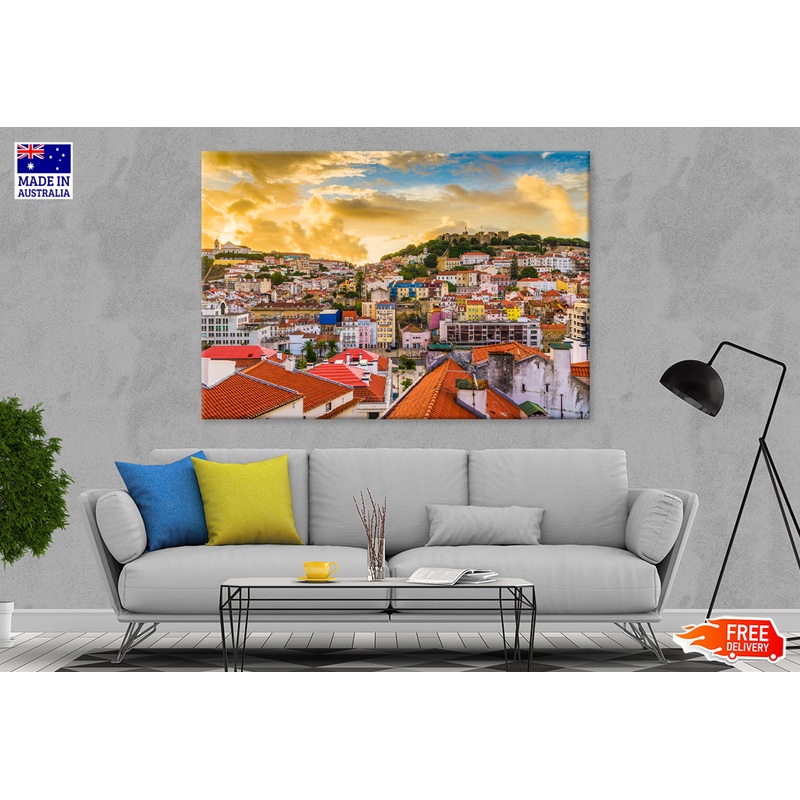 Skyline Sao Jorge Castle Lisbon Print 100% Australian Made