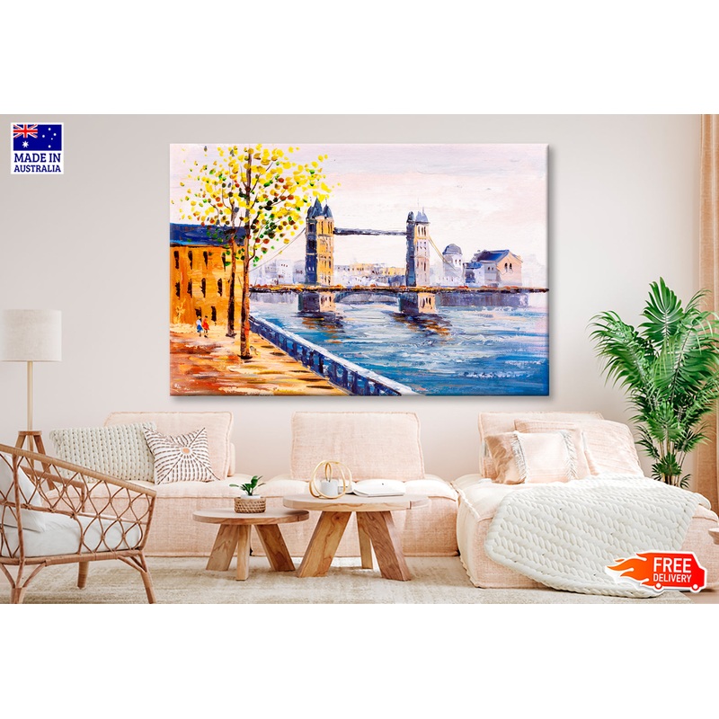 Street View of London Oil Painting Wall Art Limited Edition High Quality Print