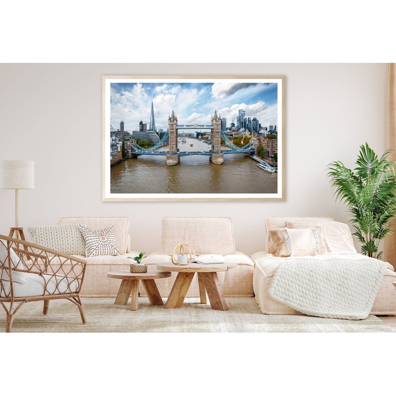 Tower Bridge in Thames River UK Home Decor Premium Quality Poster Print Choose Your Sizes