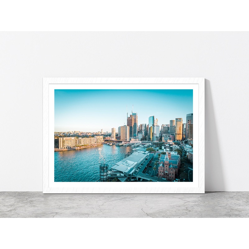 Victoria Park In Sydney Cityscape Glass Framed Wall Art, Ready to Hang Quality Print