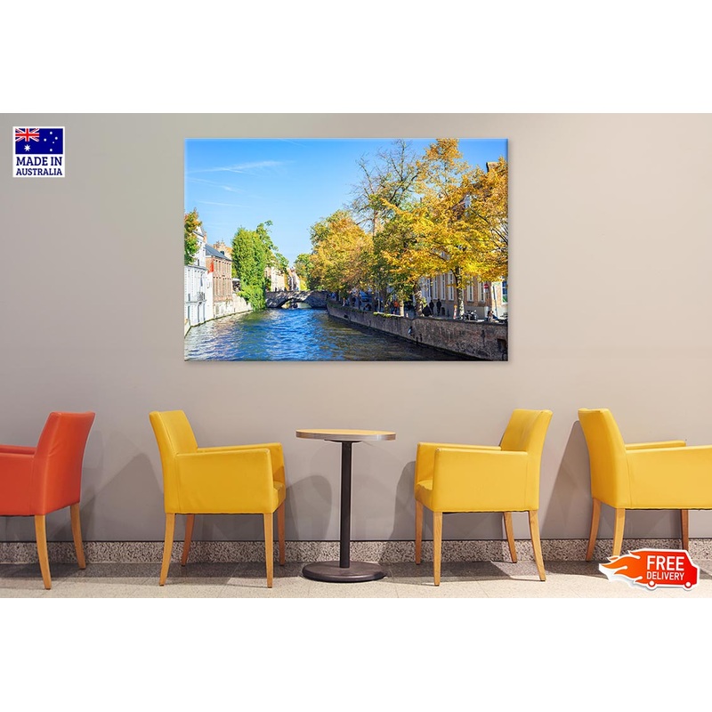 Water Of Canal In Town Of Bruges Print 100% Australian Made