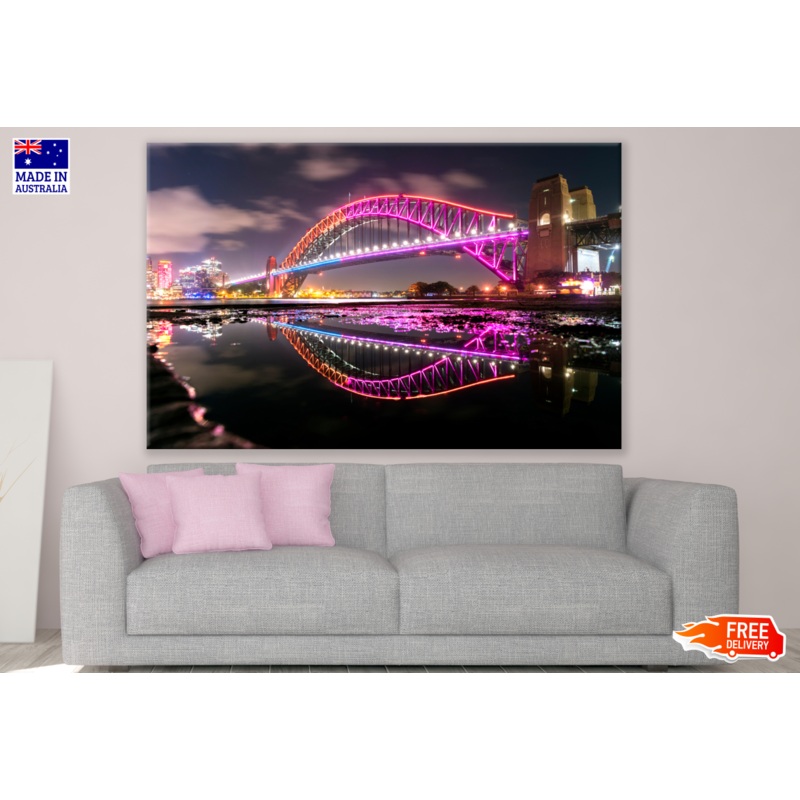 Bradfield Park in Australia Bridge Night View Photography Print 100% Australian Made