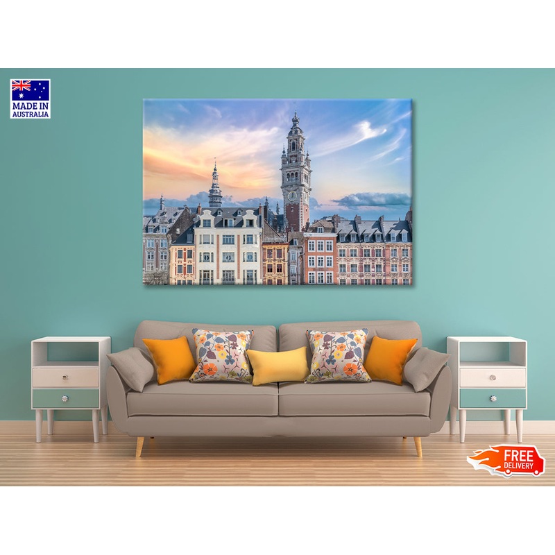 Lille City Centre Square and Sky Print 100% Australian Made