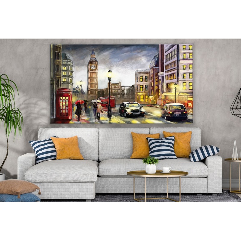 London City Night View Painting Print 100% Australian Made