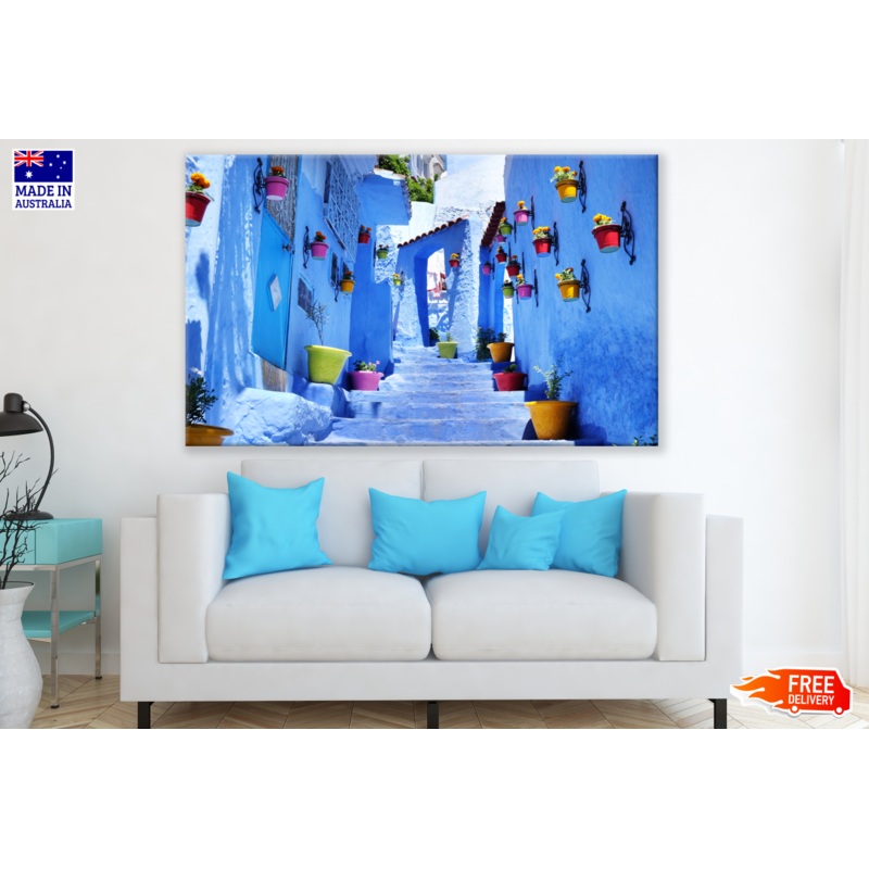 Morocco Colourful Houses Photograph Print 100% Australian Made